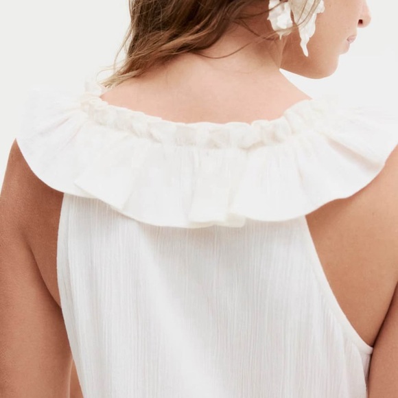 H&M Cream Ruffle Tiered Mini Dress - Picture 3 of 8